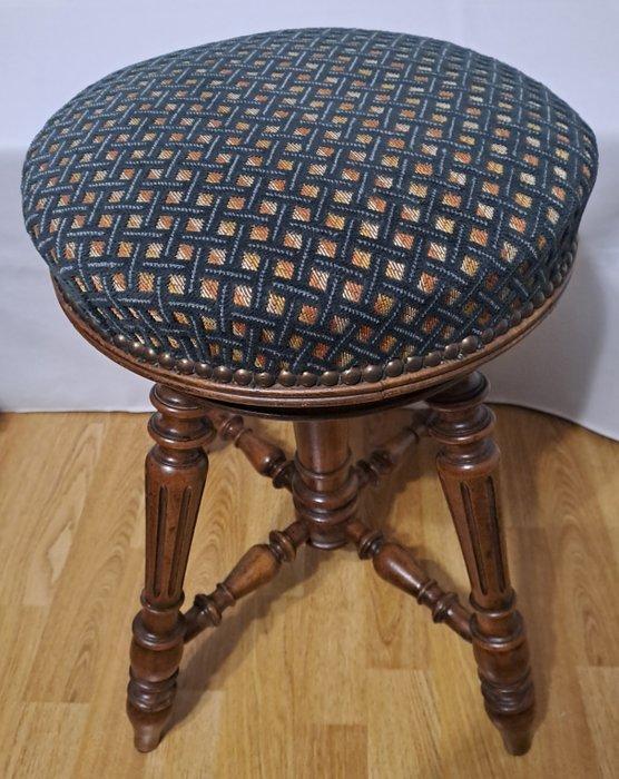 Kruk - Hout, Textiel - piano-bankje, Antiek en Kunst, Curiosa en Brocante