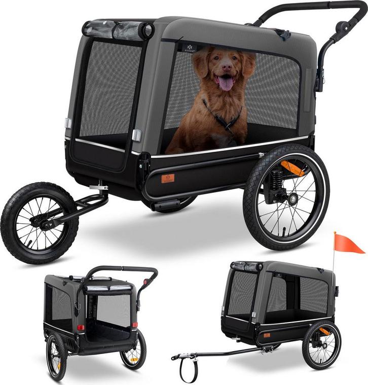 KESSER® Hondenfietskar tot 40 kg 3in1 Hondenbuggy - Fietskar, Dieren en Toebehoren, Overige Dieren-accessoires, Verzenden