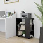 vidaXL Rolkast 60x35x75 cm bewerkt hout zwart, Huis en Inrichting, Verzenden, Nieuw