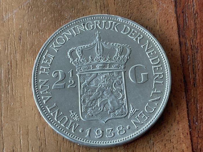 Nederland. Wilhelmina. 2 1/2 Gulden 1938 (Zonder, Postzegels en Munten, Munten | Nederland