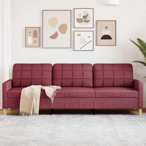 vidaXL Driezitsbank 210 cm stof wijnrood, Huis en Inrichting, Zetels | Zetels, Nieuw, Verzenden