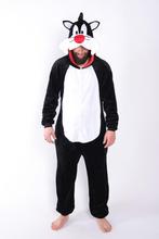 Onesie Sylvester Pak Kind Kostuum 128-134 Kat Kattenpak, Kinderen en Baby's, Ophalen of Verzenden, Nieuw