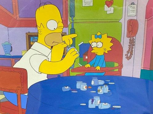 The Simpsons - Original animation cel of Homer and Maggie,, CD & DVD, DVD | Films d'animation & Dessins animés