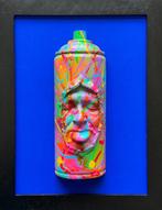 Gregos (1972) - Framed colored mockery spray can on blue