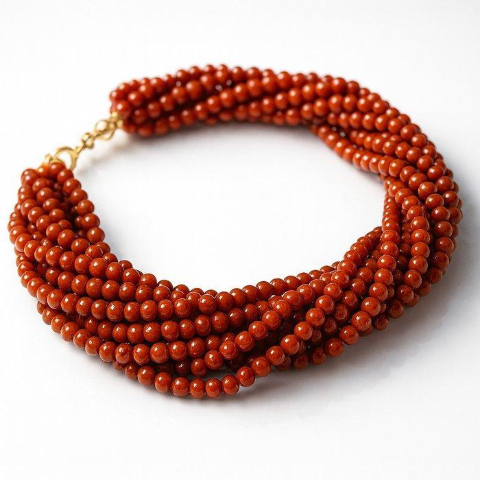 Zonder Minimumprijs - Armband - 18 karaat Geel goud Koraal -, Handtassen en Accessoires, Armbanden