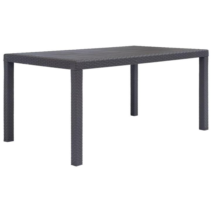 vidaXL Tuintafel 150x90x72 cm rattan-look kunststof bruin, Tuin en Terras, Tuintafels, Nieuw, Verzenden
