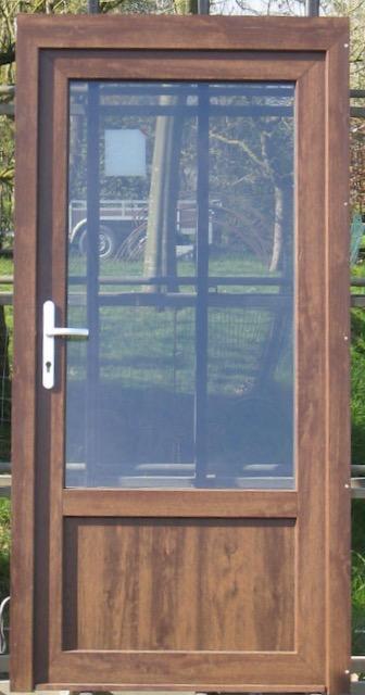 pvc buitendeur , achterdeur , deur 99 x 197 creme / eik, Bricolage & Construction, Fenêtres & Moustiquaires, Enlèvement ou Envoi