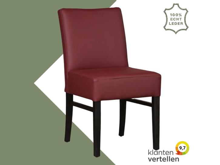 Leren eetkamerstoel Hold - Toledo Bordeaux (donkerrood) -, Huis en Inrichting, Stoelen, Rood, Eén, Nieuw, Leer, Ophalen of Verzenden