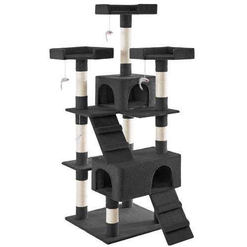 tectake Krabpaal Barney 170cm - zwart, Dieren en Toebehoren, Katten-accessoires, Verzenden