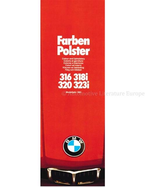 1981 BMW 3 SERIE KLEUREN EN BEKLEDING BROCHURE, Livres, Autos | Brochures & Magazines, Enlèvement ou Envoi