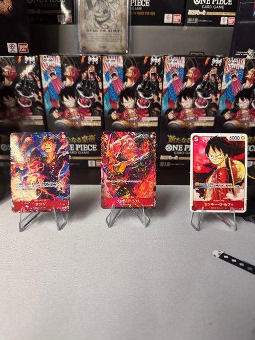 Bandai - 6 Card - One Piece Shanks Holo Mini Manga, Ace holo, Hobby en Vrije tijd, Verzamelkaartspellen | Overige