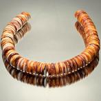 Natuurlijk spijkerschelp draad rood/oranje met meerdere
