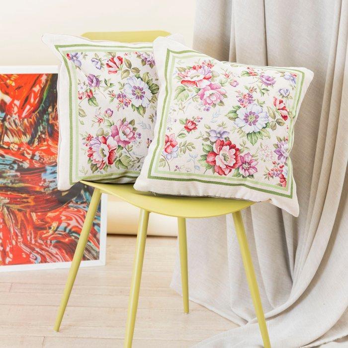 Paar kussens - Country Chic - Gemaakt in Italië Vakmanschap, Antiek en Kunst, Curiosa en Brocante