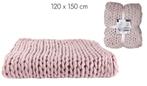 Gebreide deken roze 120x150cm