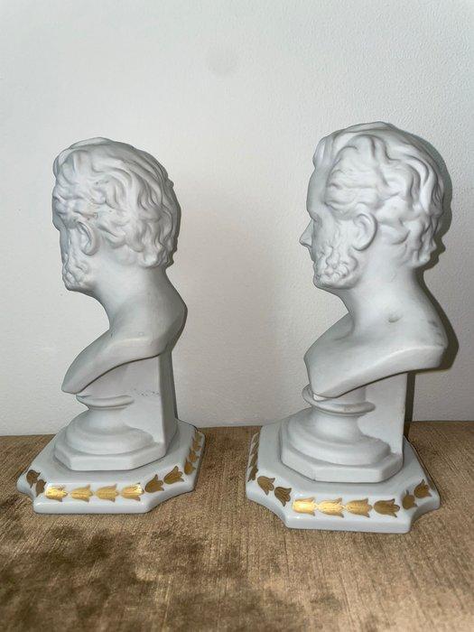 Mangani Firenze - Buste, Par de Bustos em Porcelana - 20 cm, Antiek en Kunst, Antiek | Glaswerk en Kristal