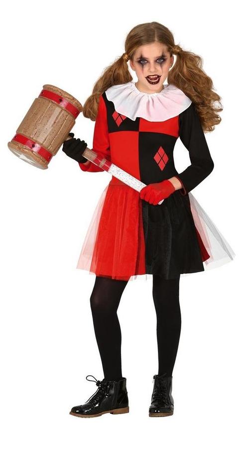 Harlekijn Halloween Kostuum Kind zwart-rood, Hobby & Loisirs créatifs, Articles de fête, Envoi