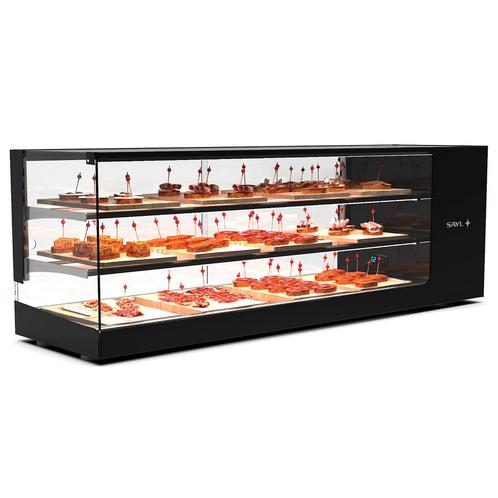 Tapasvitrine | LOGIC | Zwart | +2°C/+6°C | Statisch | 3, Zakelijke goederen, Horeca | Keukenapparatuur, Nieuw in verpakking, Verzenden