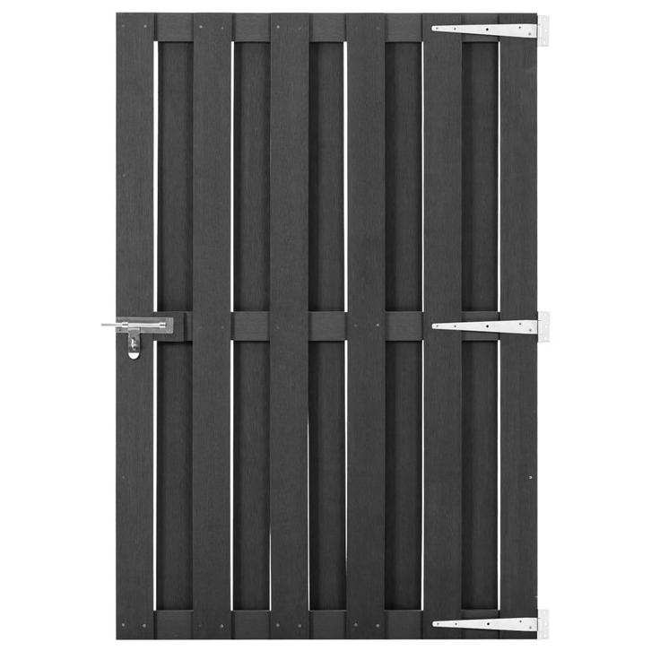 vidaXL Poort 100x150 cm HKC grijs, Tuin en Terras, Tuinpoorten, Nieuw, Verzenden