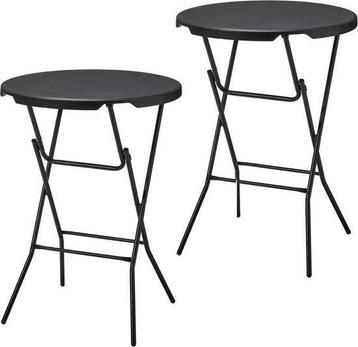 Statafel - Set Van 2 Stuks - Zwart - Diameter 80 CM