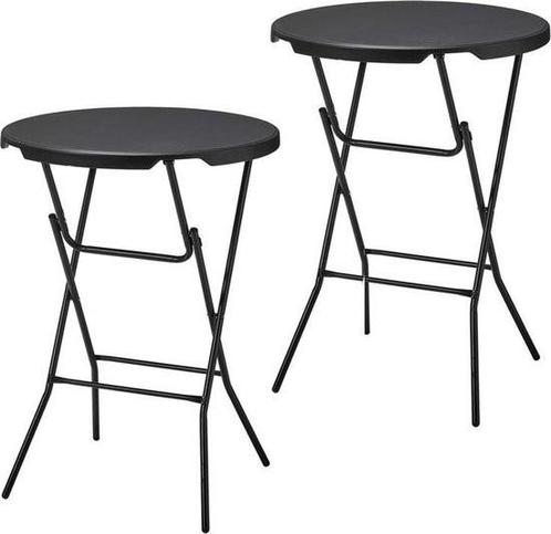 Statafel - Set Van 2 Stuks - Zwart - Diameter 80 CM, Tuin en Terras, Hand-tuingereedschap, Nieuw