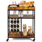 2dekans | Verrijdbare Serveerwagen Multifunctionele 3-Etage, Ophalen of Verzenden, Nieuw