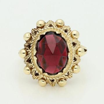 Ring - 14 karaat Geel goud - Granaat