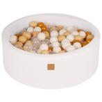 Ballenbak met 200 Goud/Beige/Wit/Transparante ballen,90x30cm, Kinderen en Baby's, Verzenden, Nieuw