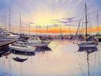Pavel Bryzhko (XX) - Seascape - Sunset in Marina (Yachts), Antiek en Kunst