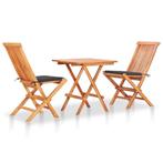 vidaXL 3-delige Bistroset met antracietkleurige kussens, Tuin en Terras, Tuinsets en Loungesets, Verzenden, Nieuw