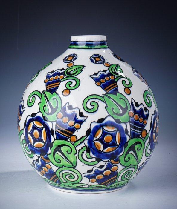 Charles Catteau - Vaas - Art Deco vaas met stilistisch, Antiquités & Art, Antiquités | Verre & Cristal