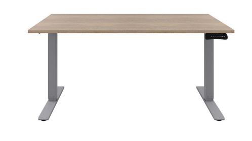 Zit sta bureau - Midden eiken bureaublad - Aluminium frame, Huis en Inrichting, Bureaus, Stabureau, Nieuw, Elektrisch, In hoogte verstelbaar