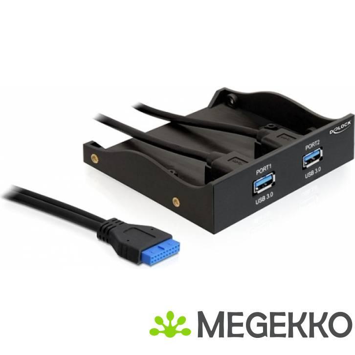 Delock 61896 USB 3.0 voorpaneel 2 poorten met interne, Computers en Software, USB Sticks, Nieuw, Verzenden