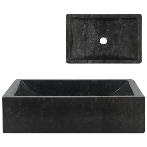 vidaXL Gootsteen 45x30x12 cm marmer hoogglans zwart, Doe-het-zelf en Bouw, Sanitair, Nieuw, Verzenden