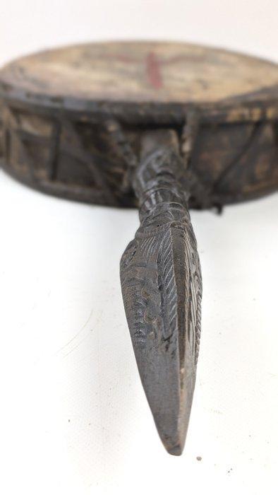 handgemaakt - Sjamaandrum met Phurbahandel - Traditionele, Antiek en Kunst, Kunst | Niet-Westerse kunst