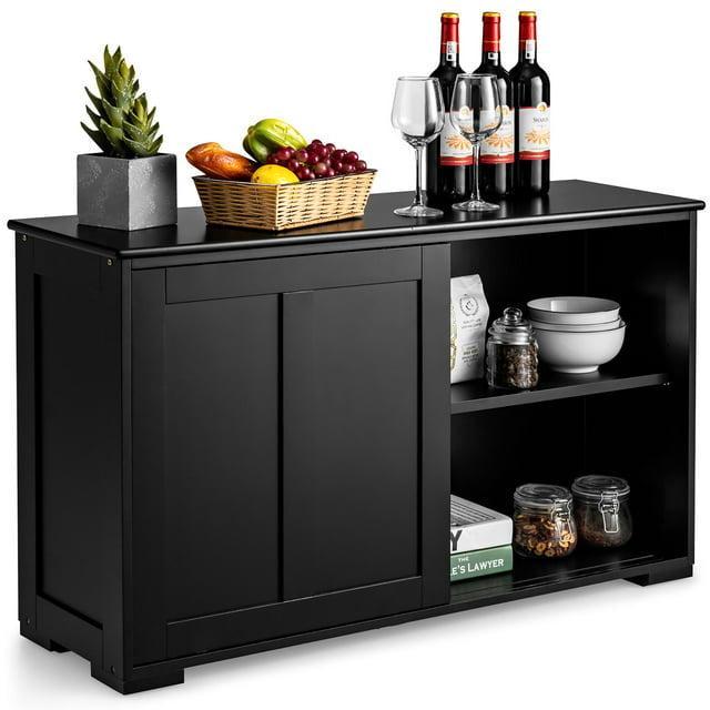 2dekans | Costway Keukenkast Met Schuifdeuren - Antieke Kast, Huis en Inrichting, Woonaccessoires | Overige, Ophalen of Verzenden