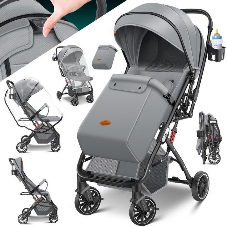 KIDIZ® Kinderwagen - Buggy - Kinderbuggy - Grijs, Huis en Inrichting, Woonaccessoires | Overige, Verzenden