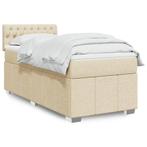 vidaXL Boxspring met matras stof crèmekleurig 80x200 cm, Verzenden, Nieuw