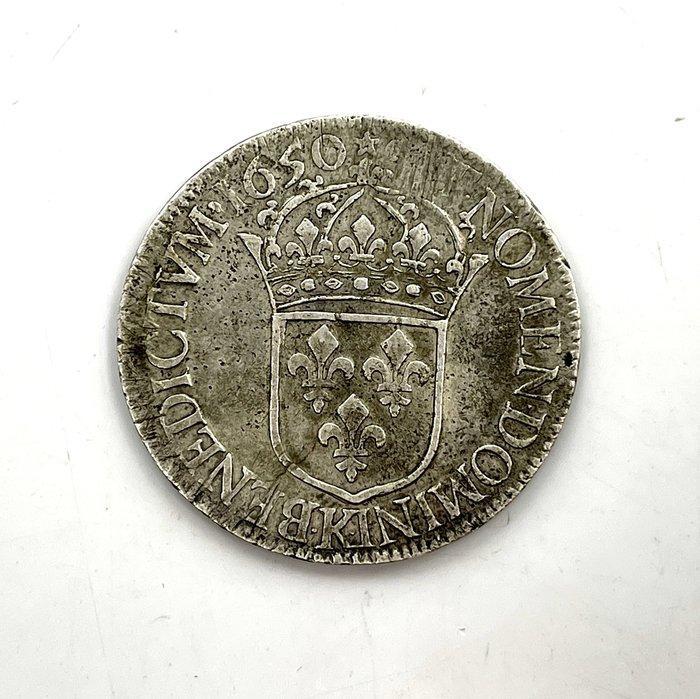 Frankrijk. Louis XIV (1643-1715). Ecu 1650-K, Bordeaux, Postzegels en Munten, Munten | Europa | Euromunten