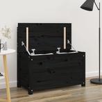 vidaXL Bankje 80x41x77 cm massief grenenhout zwart, Huis en Inrichting, Verzenden, Nieuw