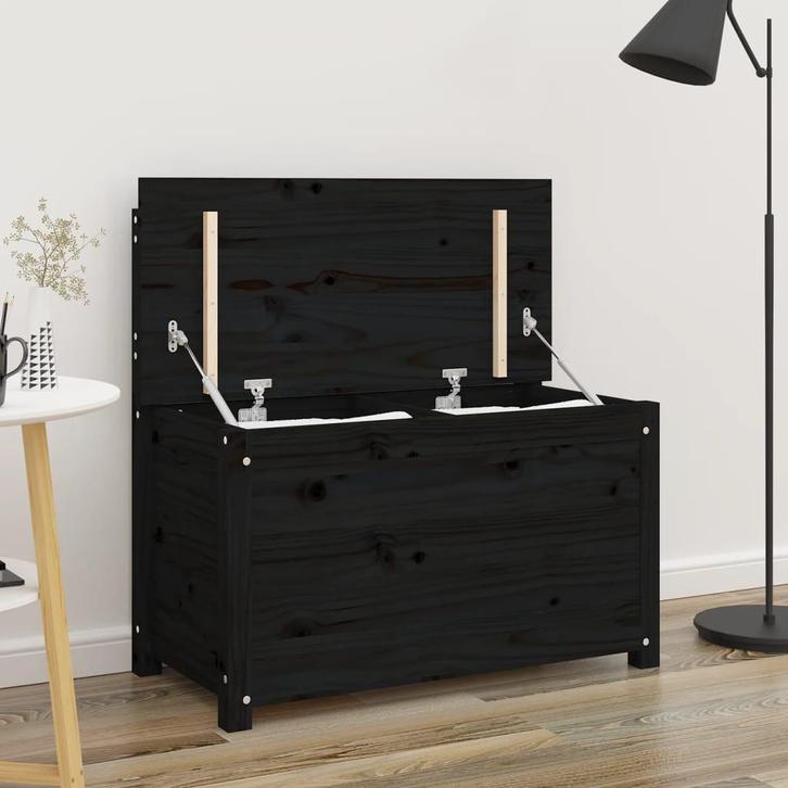 vidaXL Bankje 80x41x77 cm massief grenenhout zwart, Huis en Inrichting, Overige Huis en Inrichting, Nieuw, Verzenden