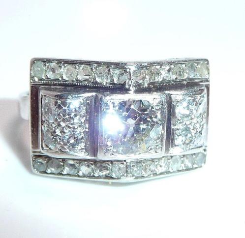 Ring Platina -  1.50ct. tw. Diamant (Natuurlijk)  - Grootte, Handtassen en Accessoires, Ringen