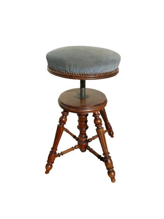 Kruk - In hoogte verstelbaar - Hout - Franse antieke piano, Antiek en Kunst, Curiosa en Brocante