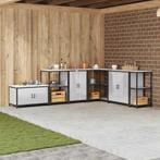 vidaXL Keukenopslag met plank met opslag Zilver 60 x 50 x 92, Verzenden, Nieuw