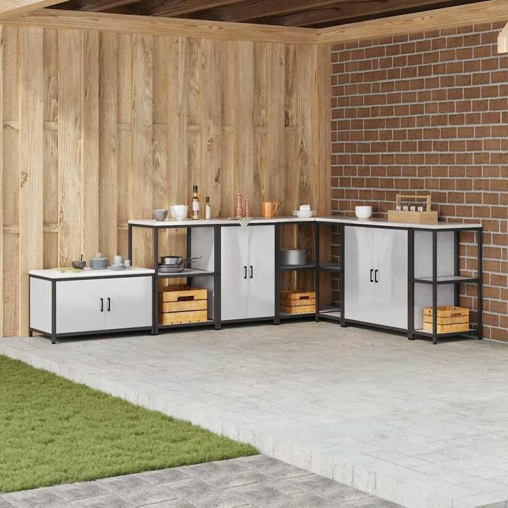 vidaXL Keukenopslag met plank met opslag Zilver 60 x 50 x 92, Huis en Inrichting, Kasten | Overige, Nieuw, Verzenden