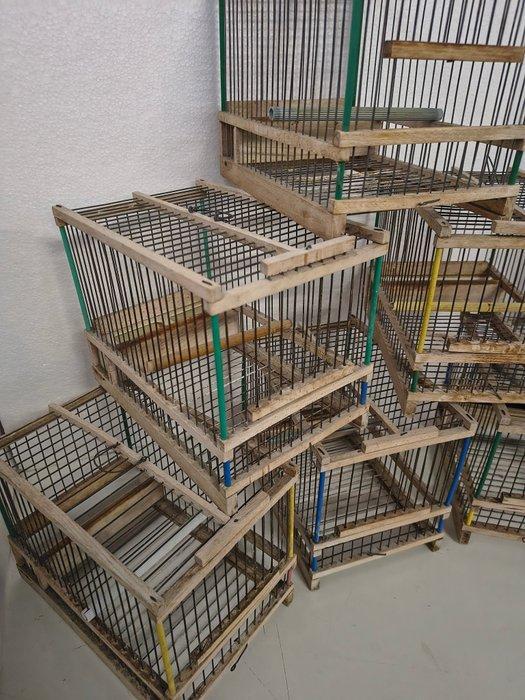 Vogelkooi (6) - Hout, ijzerdraad - Handgemaakte kooien, Antiek en Kunst, Curiosa en Brocante