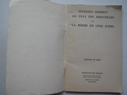 Edouard Herriot / Mad - Au pays des merveilles ou La Russie, Antiek en Kunst, Antiek | Boeken en Manuscripten
