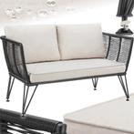 2dekans | tectake® Wicker loungebank - Compacte tuinbank met, Tuin en Terras, Tuinsets en Loungesets, Ophalen of Verzenden, Nieuw