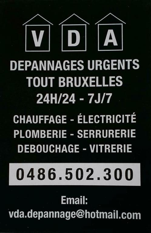 Électricien serrurier V D A depannage bruxelles0486 502 300, Diensten en Vakmensen, Elektriciens, Garantie