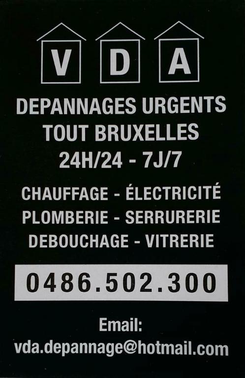 Électricien serrurier V D A depannage bruxelles0486 502 300, Services & Professionnels, Électriciens, Service 24h/24, Garantie