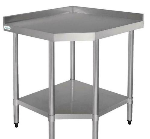 Table d'Angle Inox + Étagère Basse | 800x600x960(h)mm